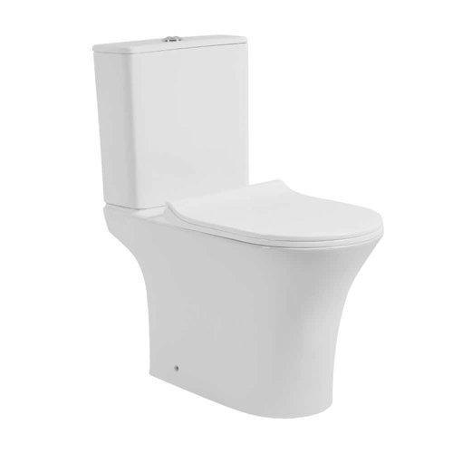 Belfry Bathroom Sandcliff Close Coupled Toilet with Button Flush and